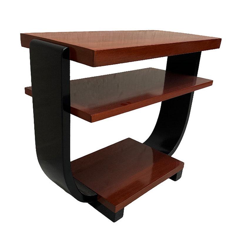 Mid-20th Century Art Deco Two-Tone Geometric Side Tables by Gilbert Rohde for Brown Saltman, Pair