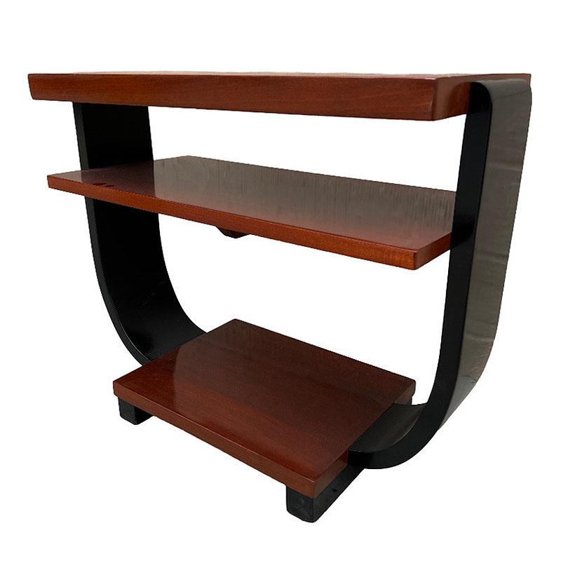 Art Deco Two-Tone Geometric Side Tables by Gilbert Rohde for Brown Saltman, Pair 1