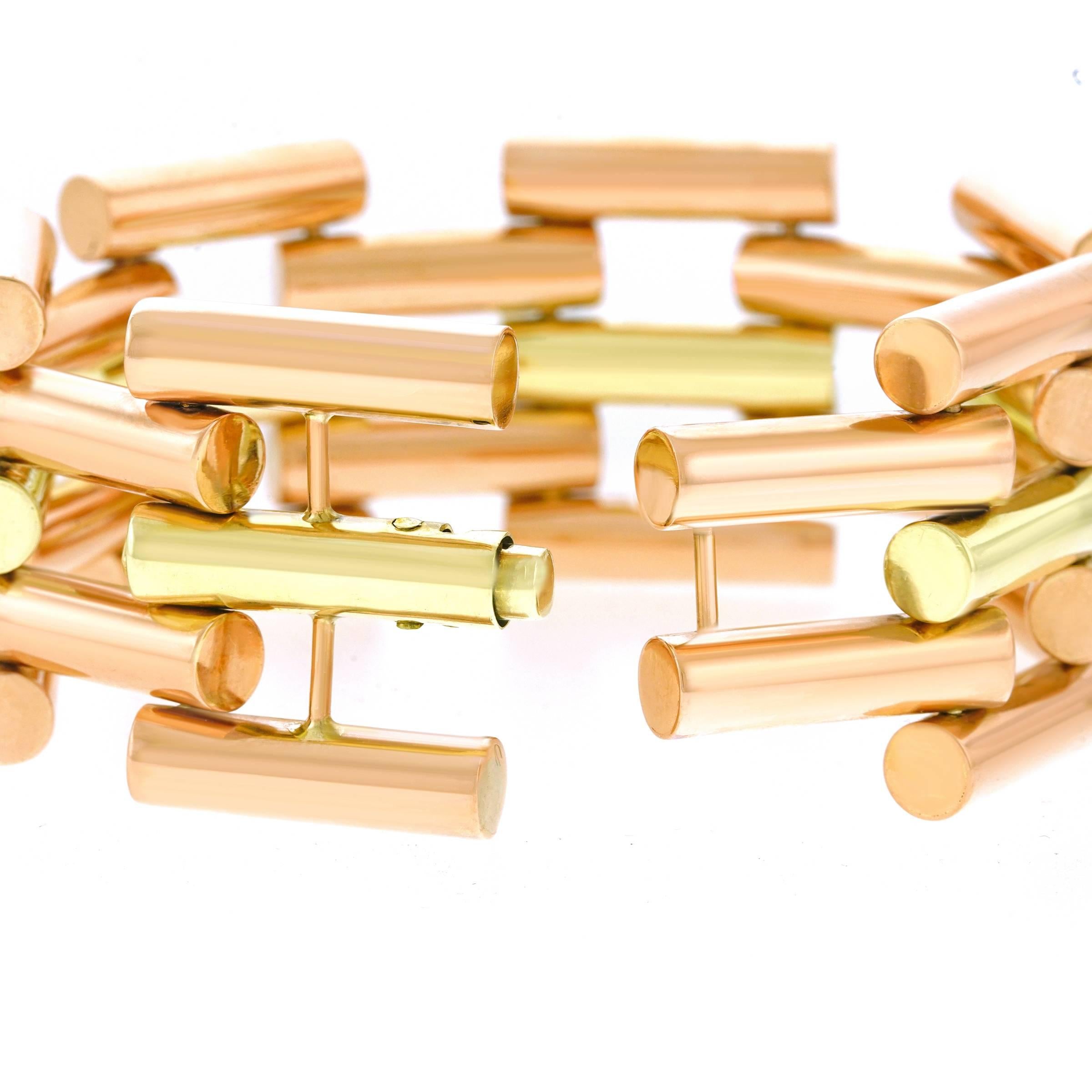 Art Deco Two-Tone Gold Bracelet 5