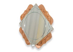 Art Deco Two Tone Pink Hanging Mirror