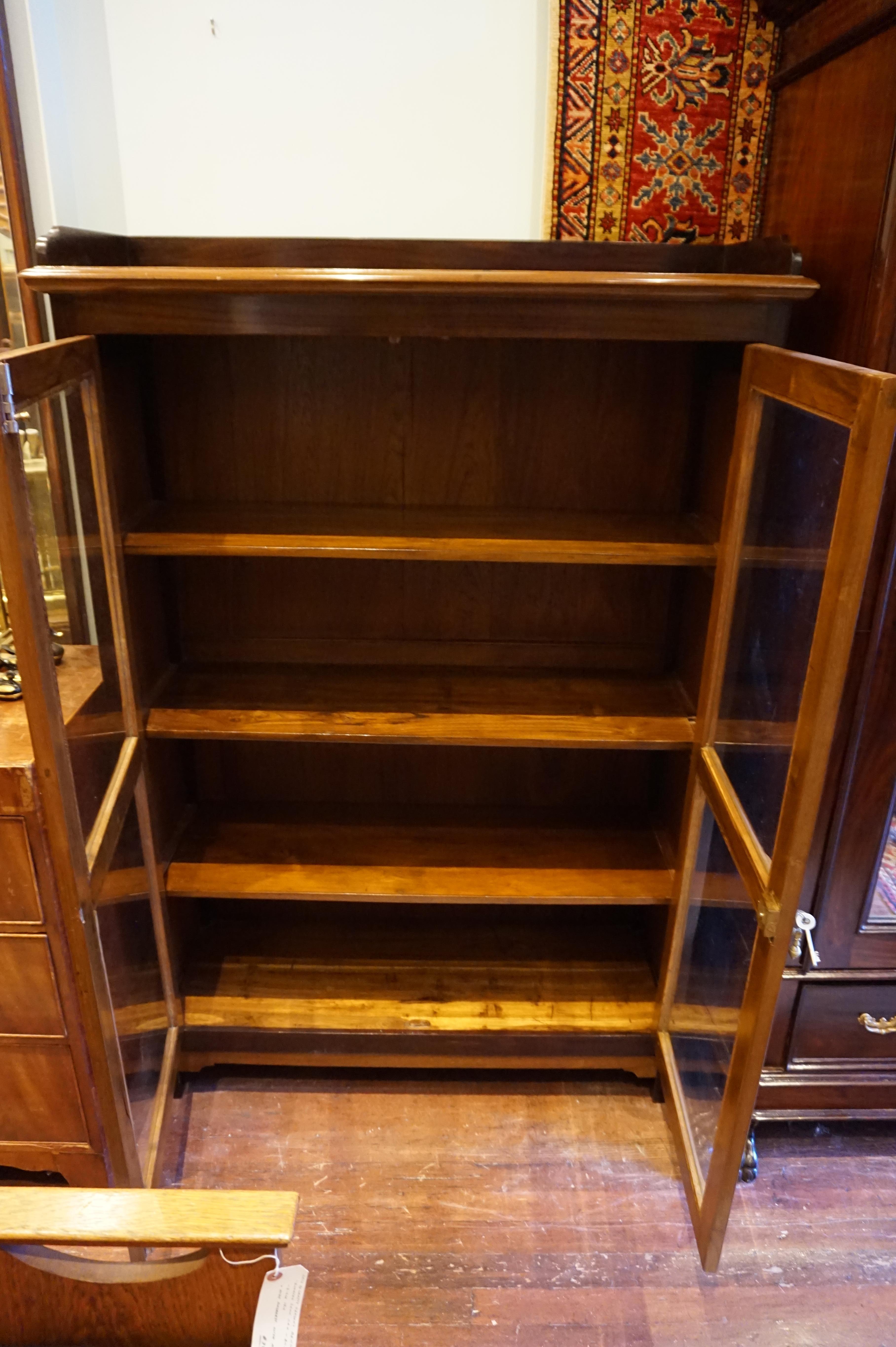 Art Deco Two Tone Solid Teak & Rosewood Showcase Cum Bookcase Cabinet For Sale 10