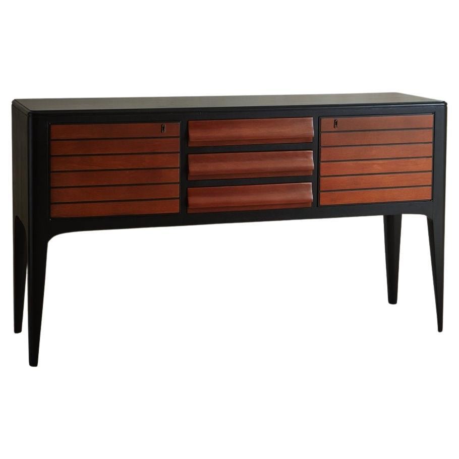 Art Deco Two-Tone Wood Credenza, Italy 20th Century