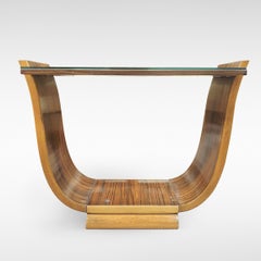Art Deco U-Base Coffee Table in Macassar Ebony