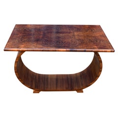 Art Deco U-Based Occasional Walnut Table, circa 1930s Art Deco U-Based Occasional Walnut Table, circa 1930s