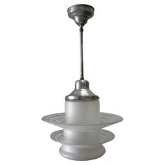 Art Deco UFO Saturn Ring Pendant Lamp Chandelier 1950's