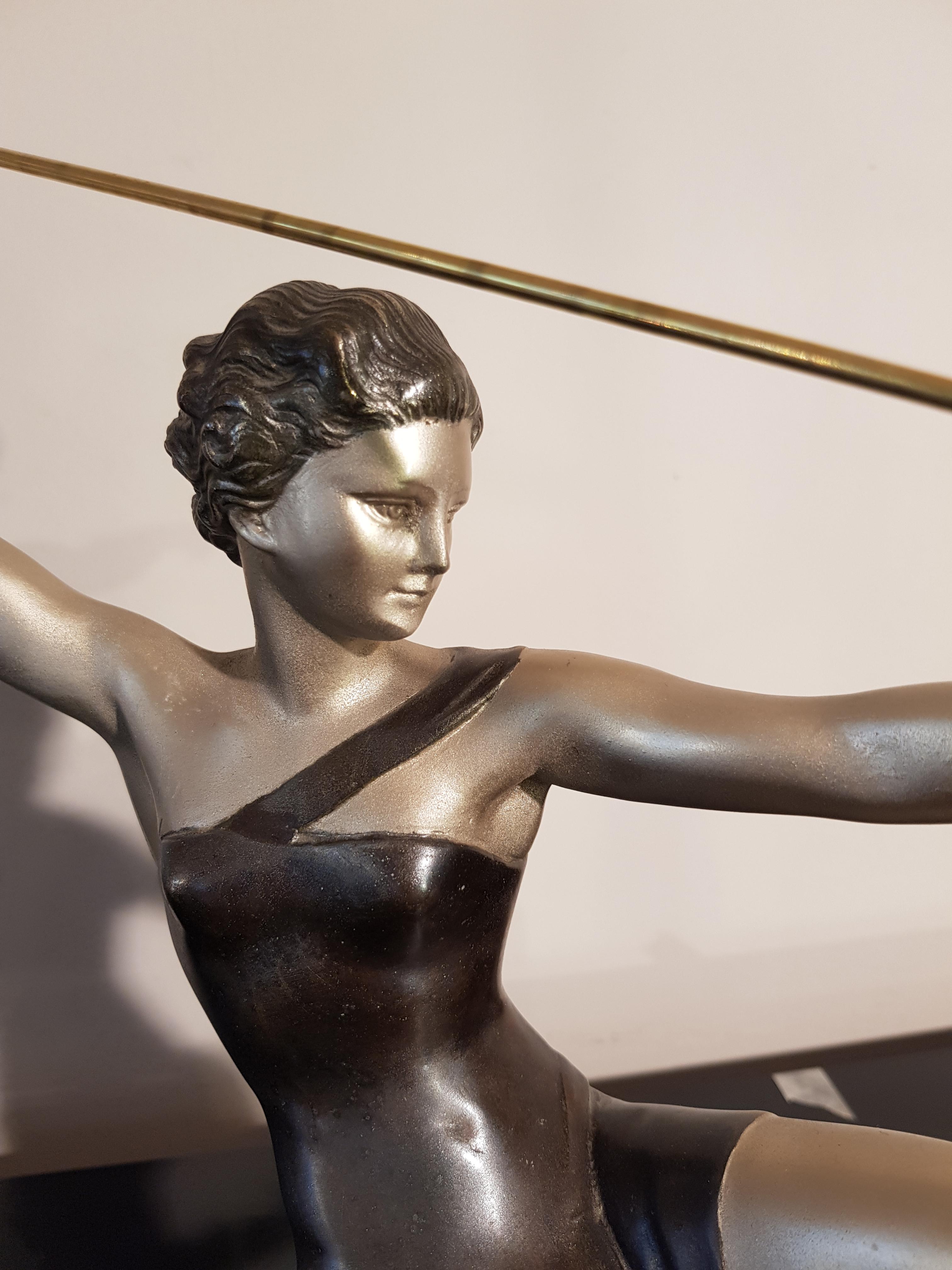 Art Deco Ugo Cipriani Uriano Diana the Huntress Bronze Sculpture 7