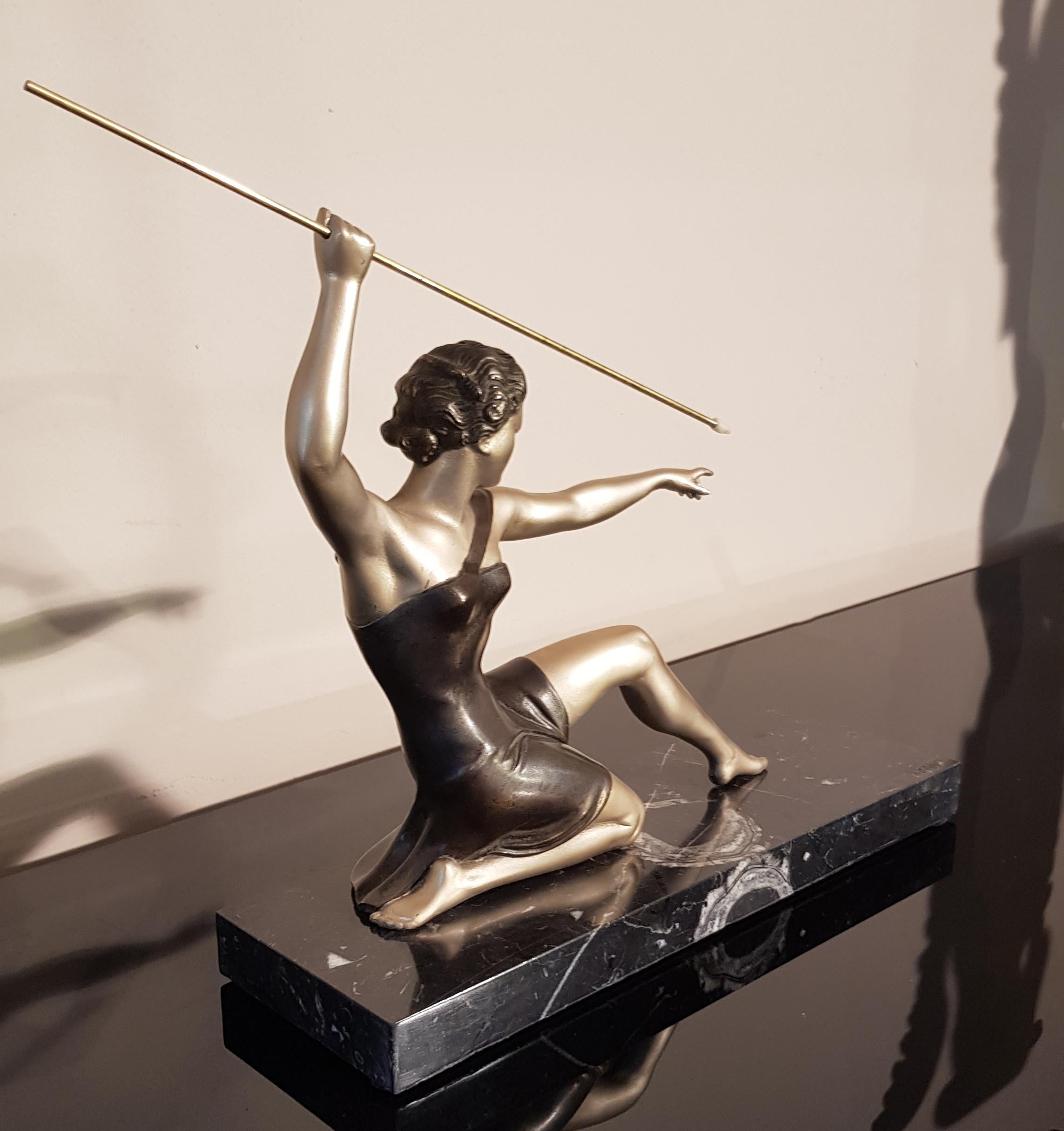 Art Deco Ugo Cipriani Uriano Diana the Huntress Bronze Sculpture 9