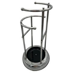 Art Deco Umbrella Stand, Chromed and Lacquered Metal, France, circa 1930