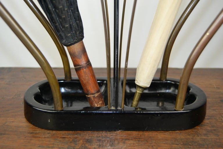 Art Deco Umbrella Stand, Copper and Enameled Cast Iron, 1920s at 1stDibs