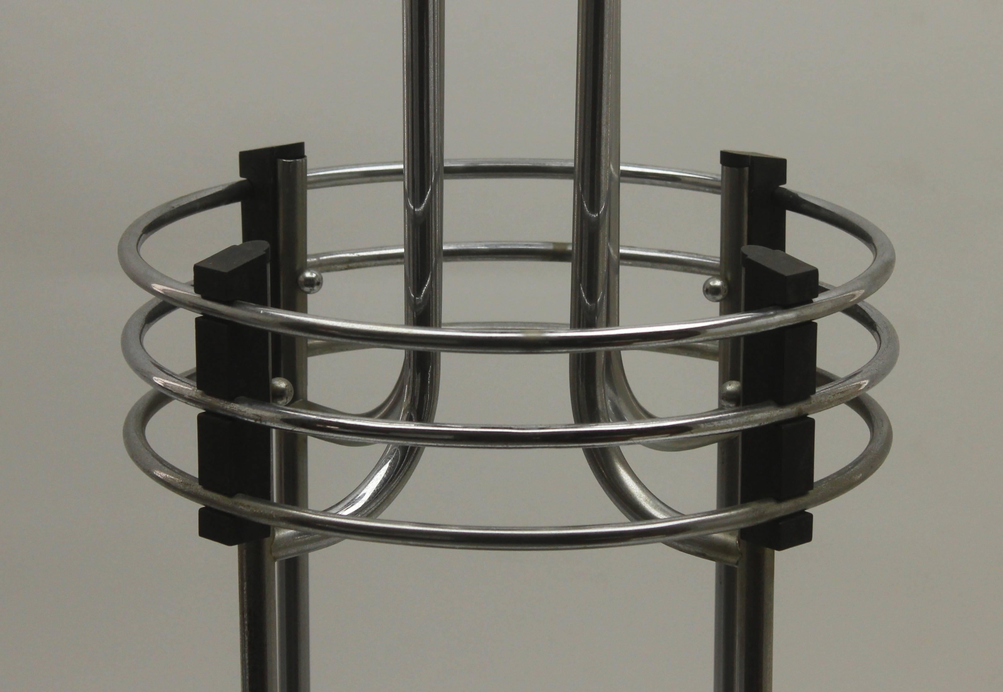Mid-20th Century Art Deco Umbrella stand / Jardinière in Chrome and Bakelite by Demeyere, 1931