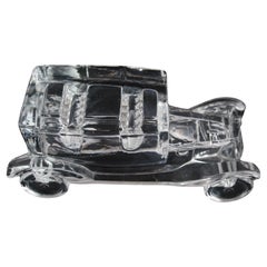 Pisapapeles de cristal antiguo Art Decó único, TATRA 11, circa años 20.