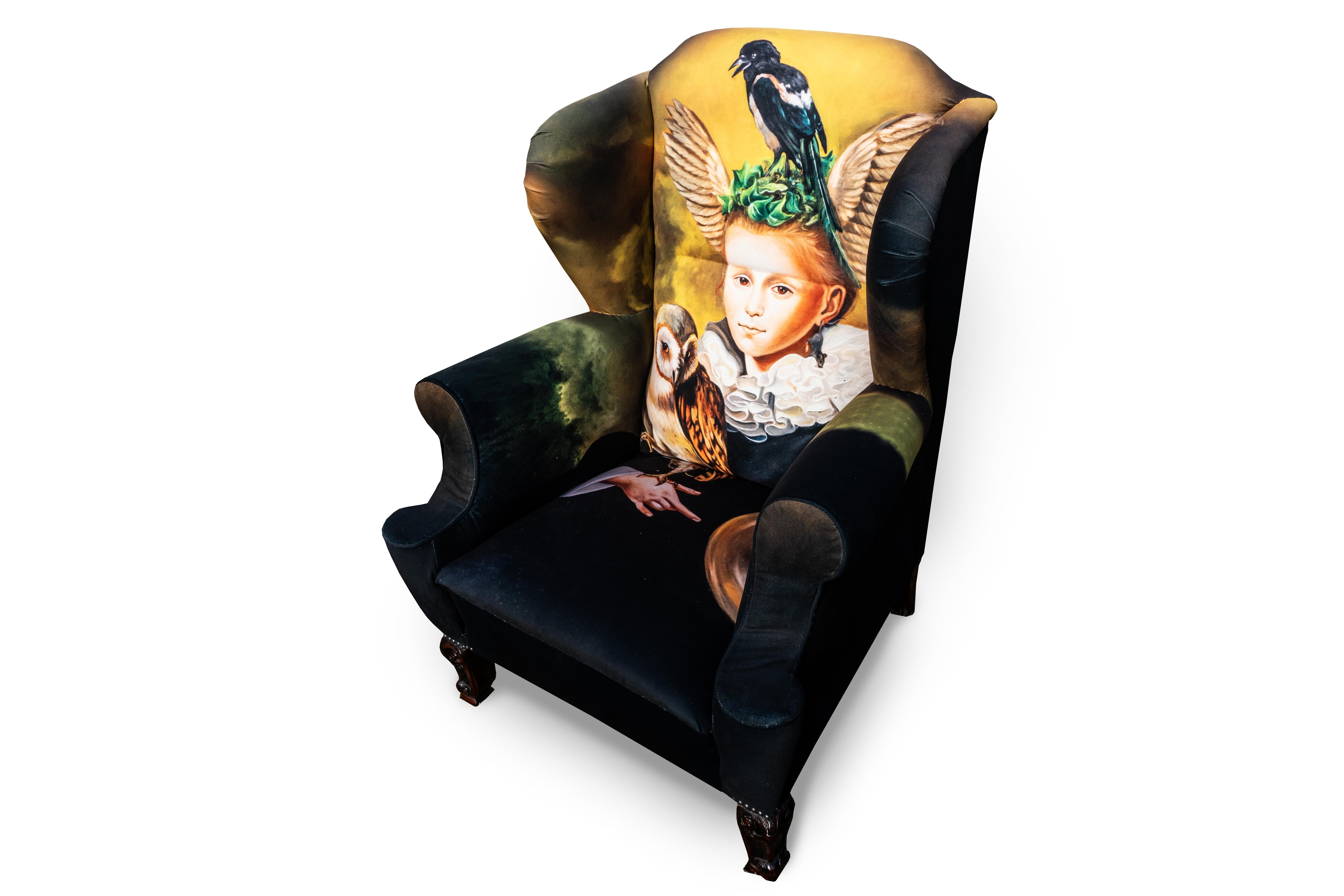 Baroque Unique Müüska Antique Armchair from the 1900s with Naomi Devil's 