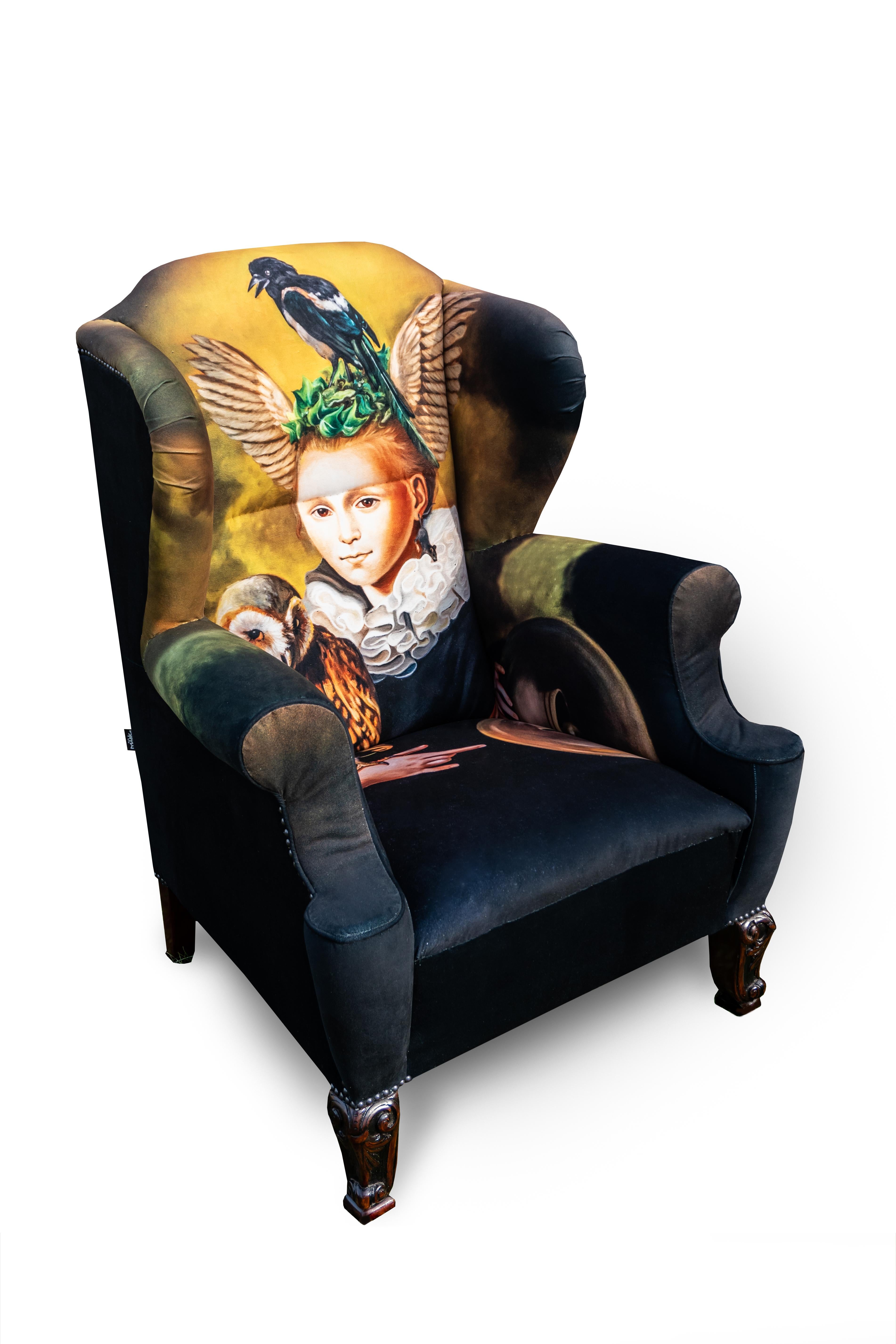 Unique Müüska Antique Armchair from the 1900s with Naomi Devil's 