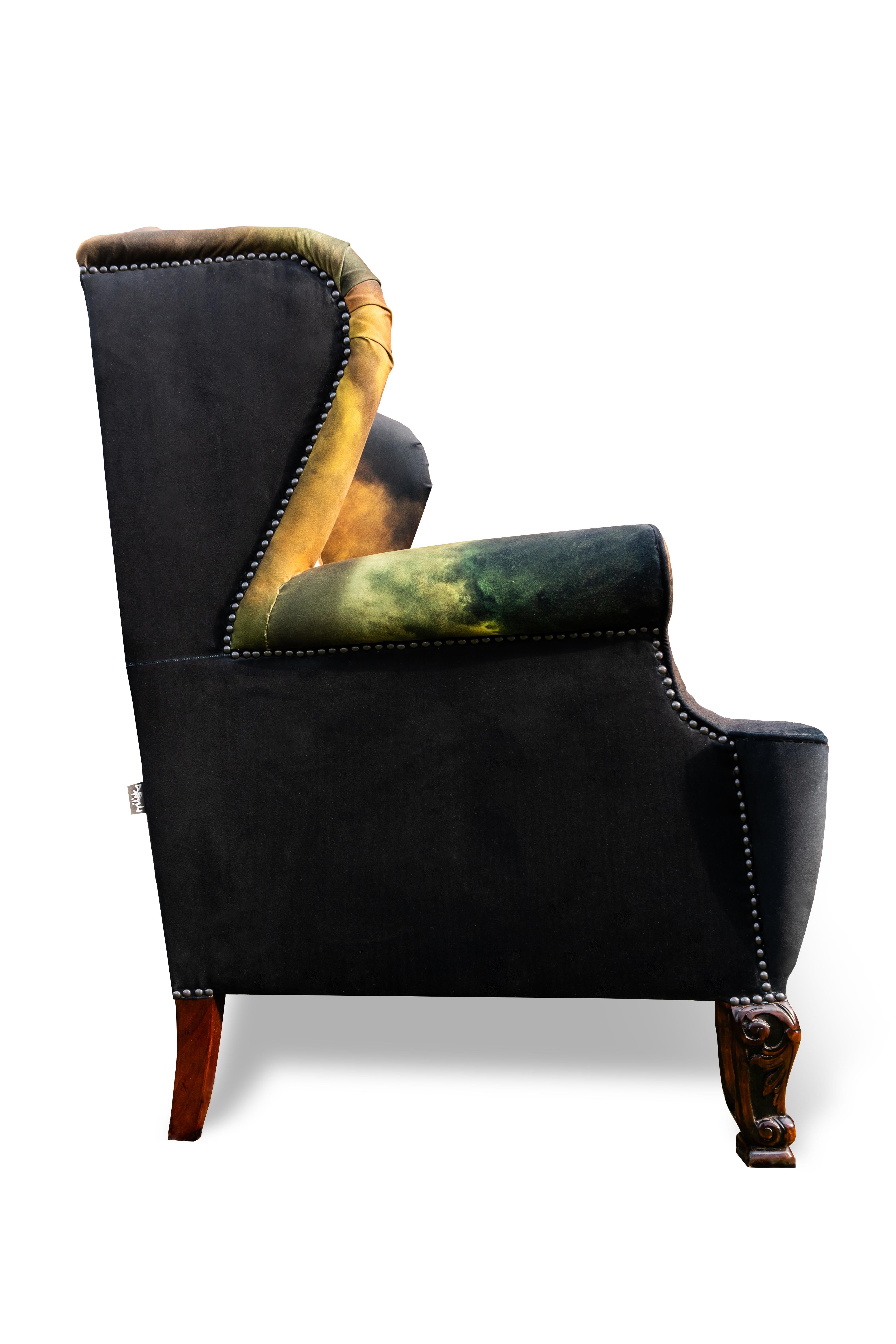 19th Century Unique Müüska Antique Armchair from the 1900s with Naomi Devil's 