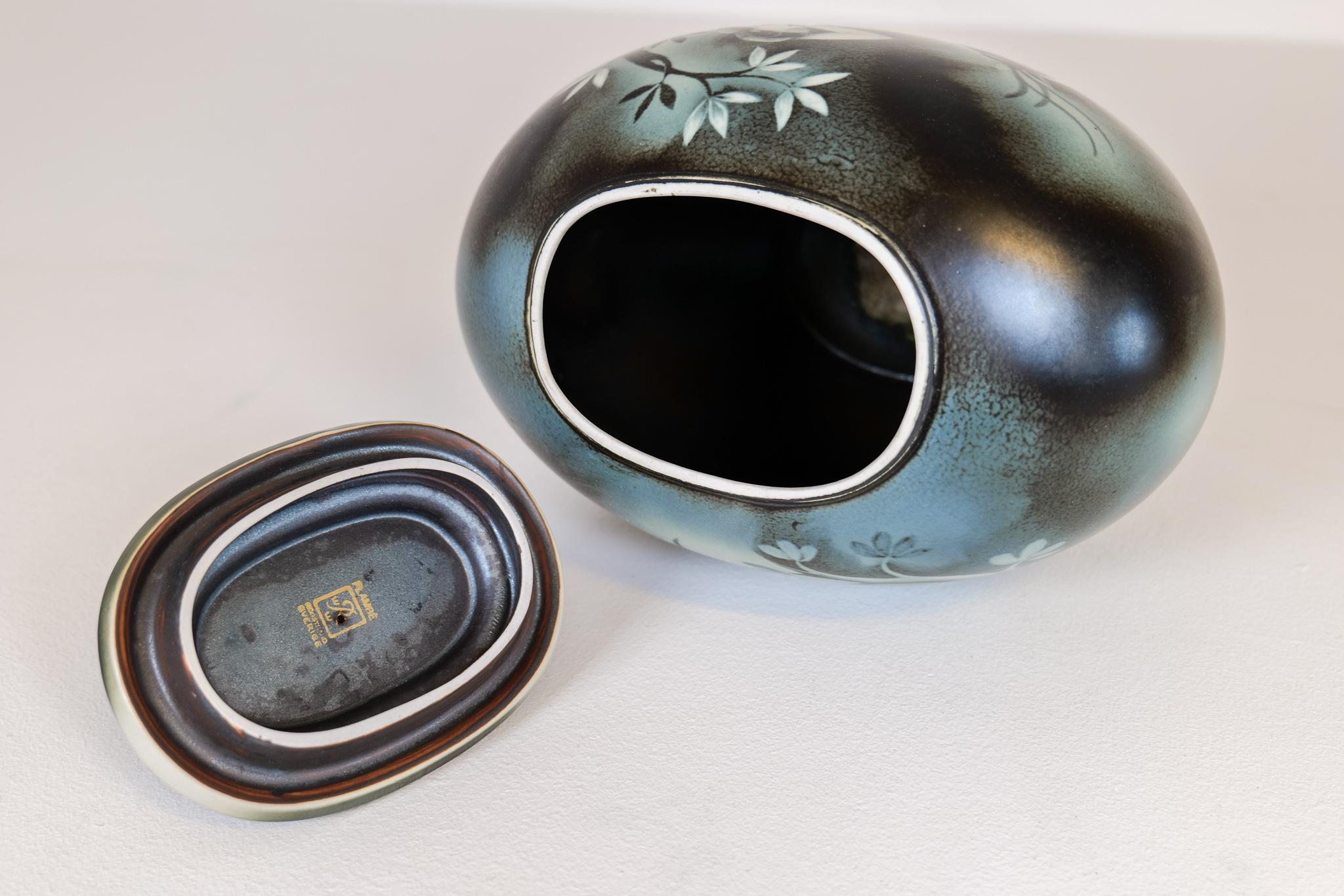 Art Deco Unique Lidded Urn Flambé Gunnar Nylund Rörstrand, Sweden 4