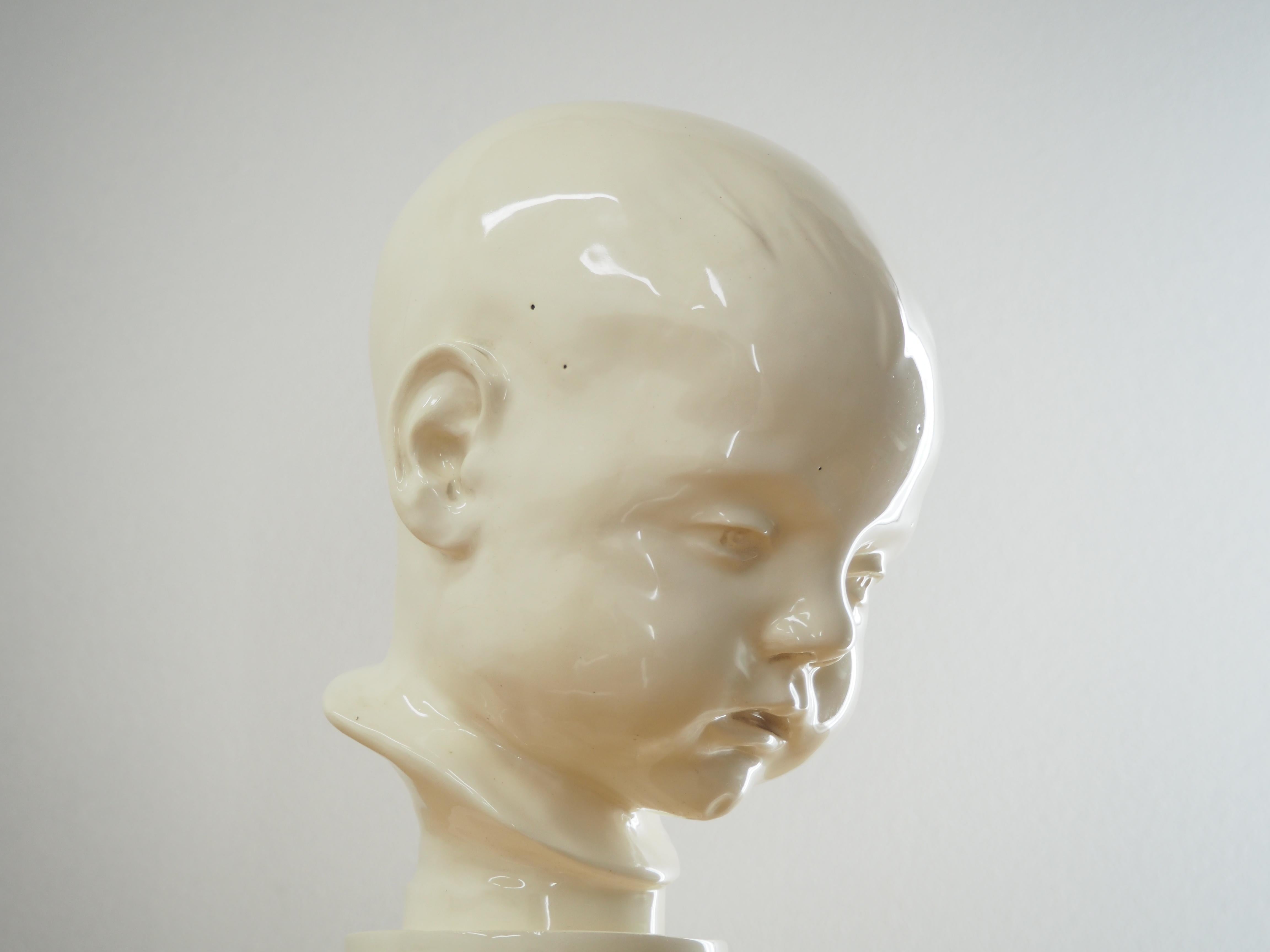Art Deco Unique Porcelain Bust of Child, 1930s 9