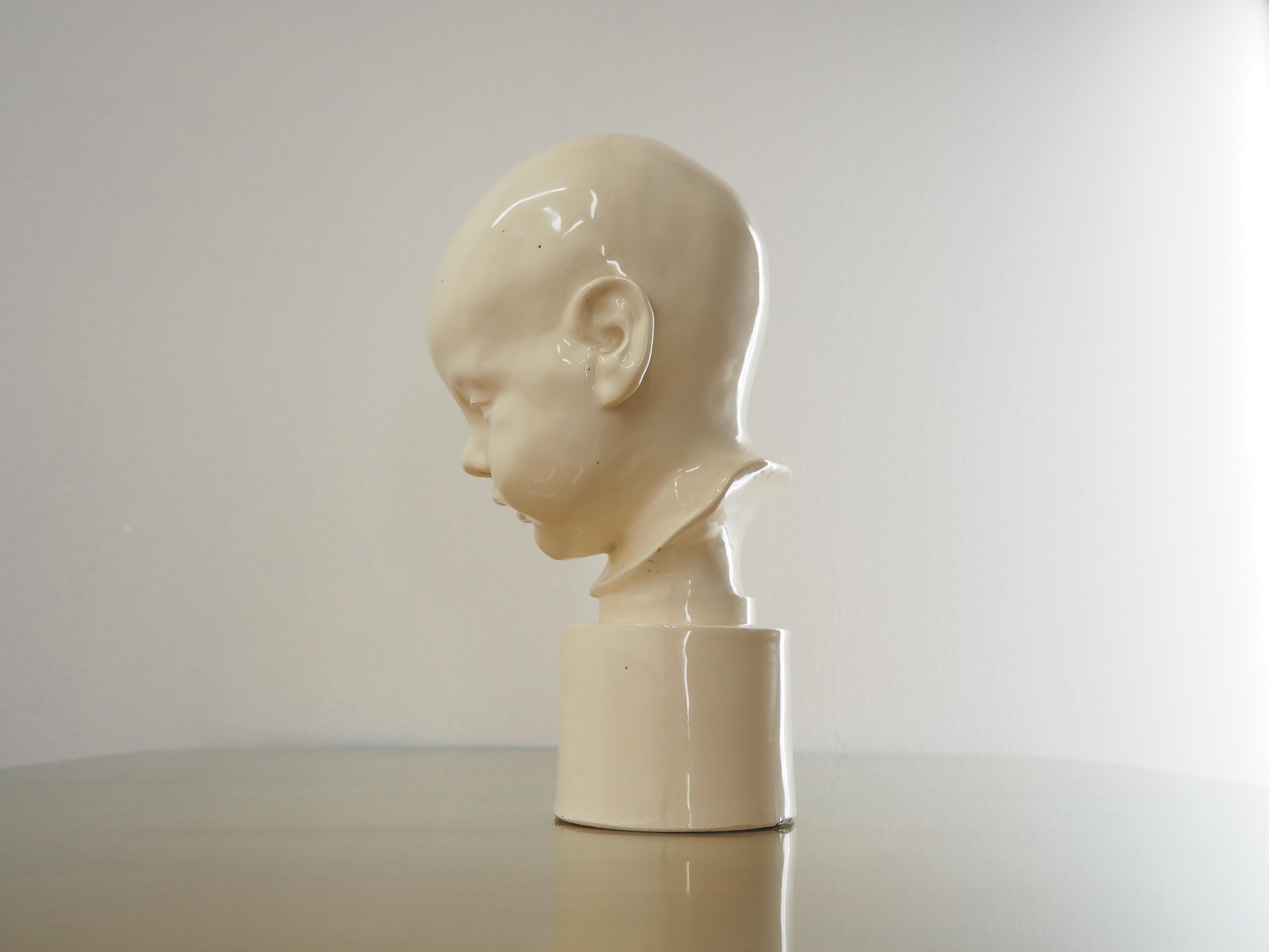 Art Deco Unique Porcelain Bust of Child, 1930s 10