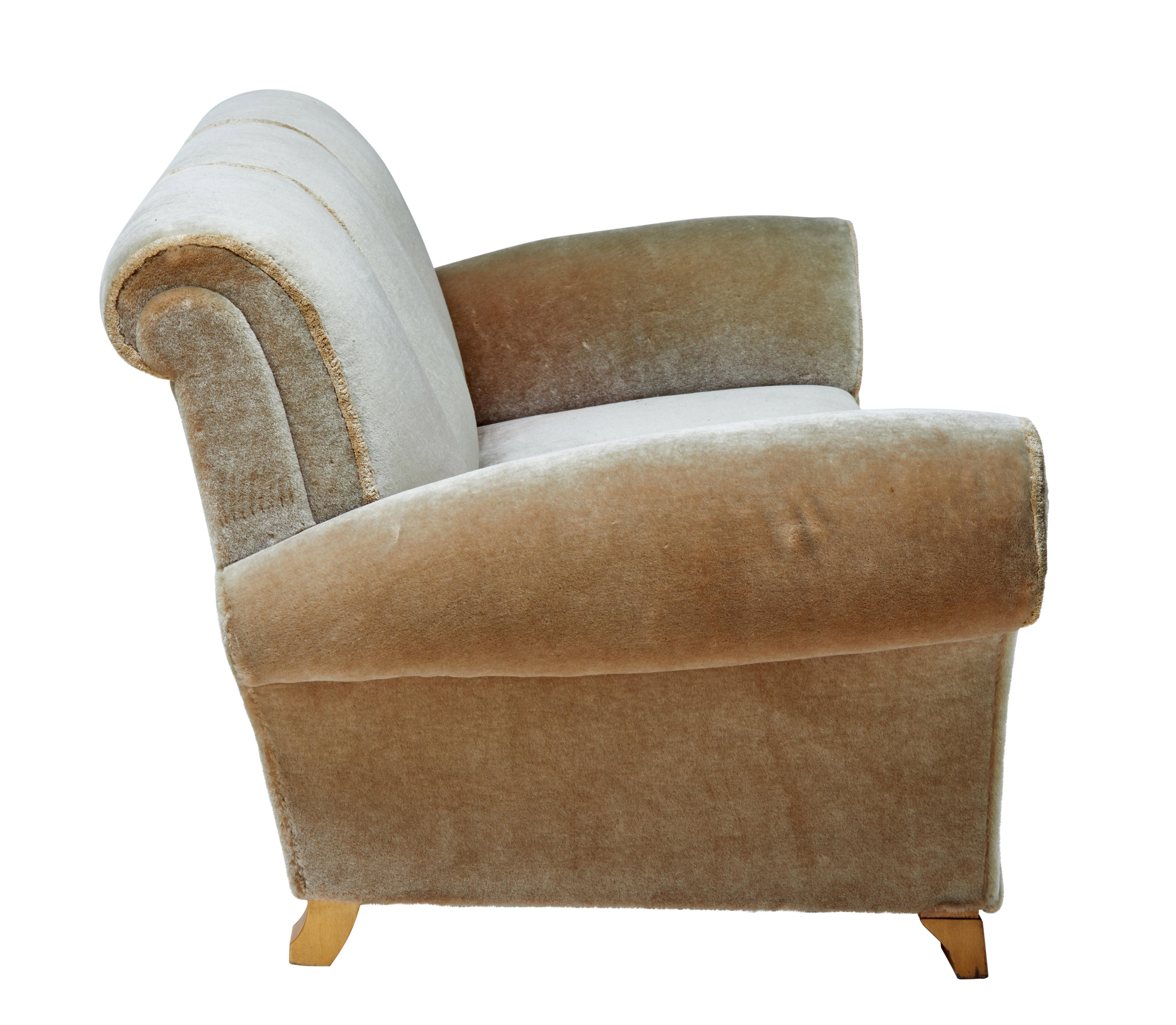 Woodwork Art Deco Upholstered Armchair and Sofa