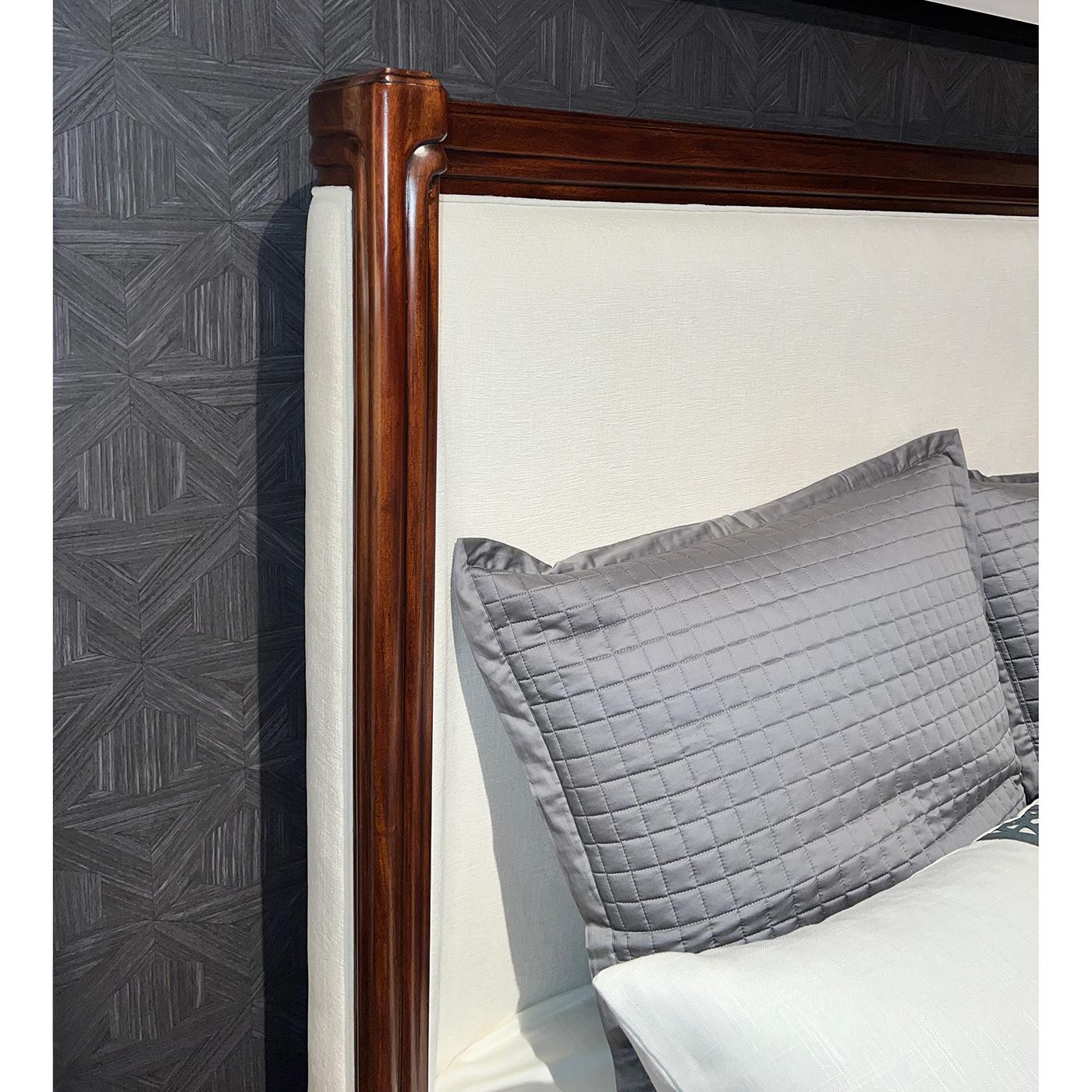 Vietnamese Art Deco Upholstered Bed - California King For Sale