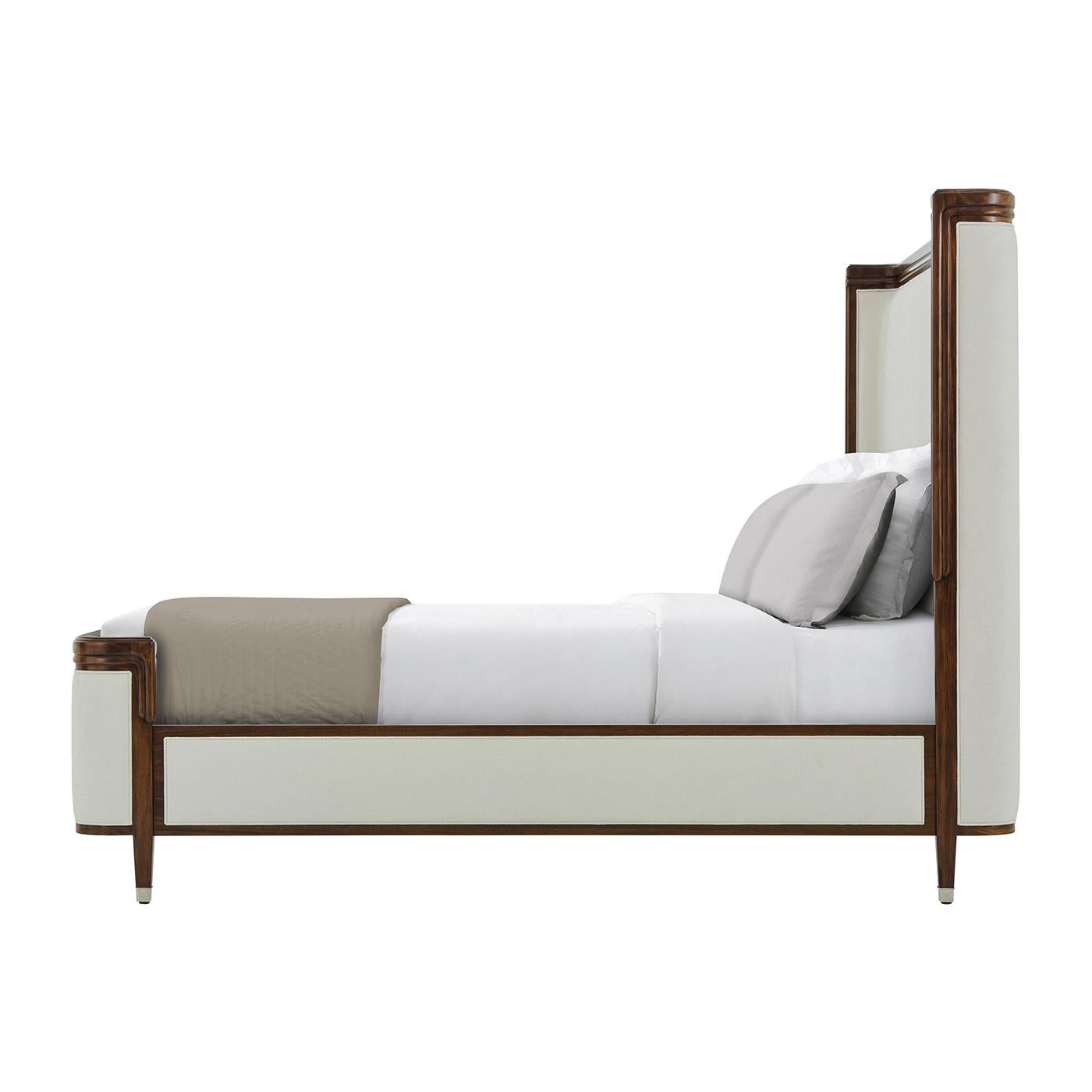 Contemporary Art Deco Upholstered Bed - US King For Sale