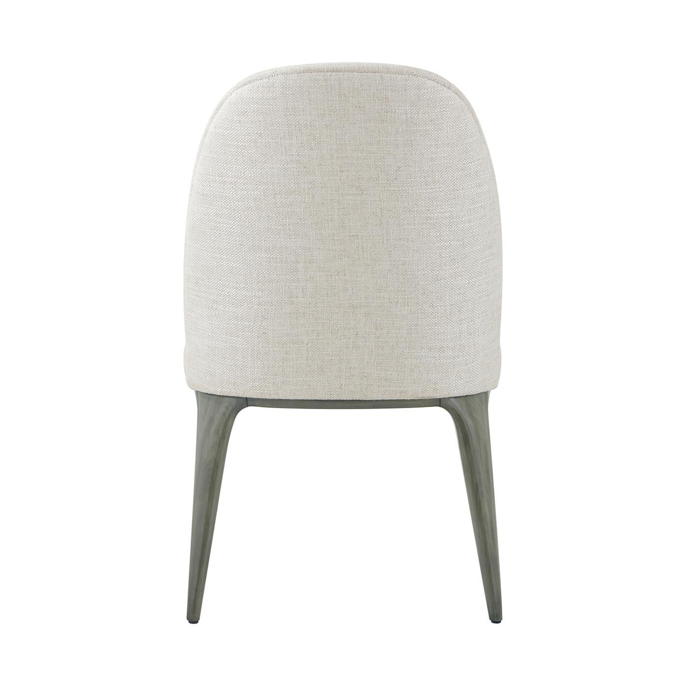 Wood Art Deco Upholstered Dining Chairs For Sale