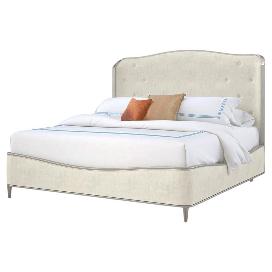 Art Deco Upholstered King Bed For Sale