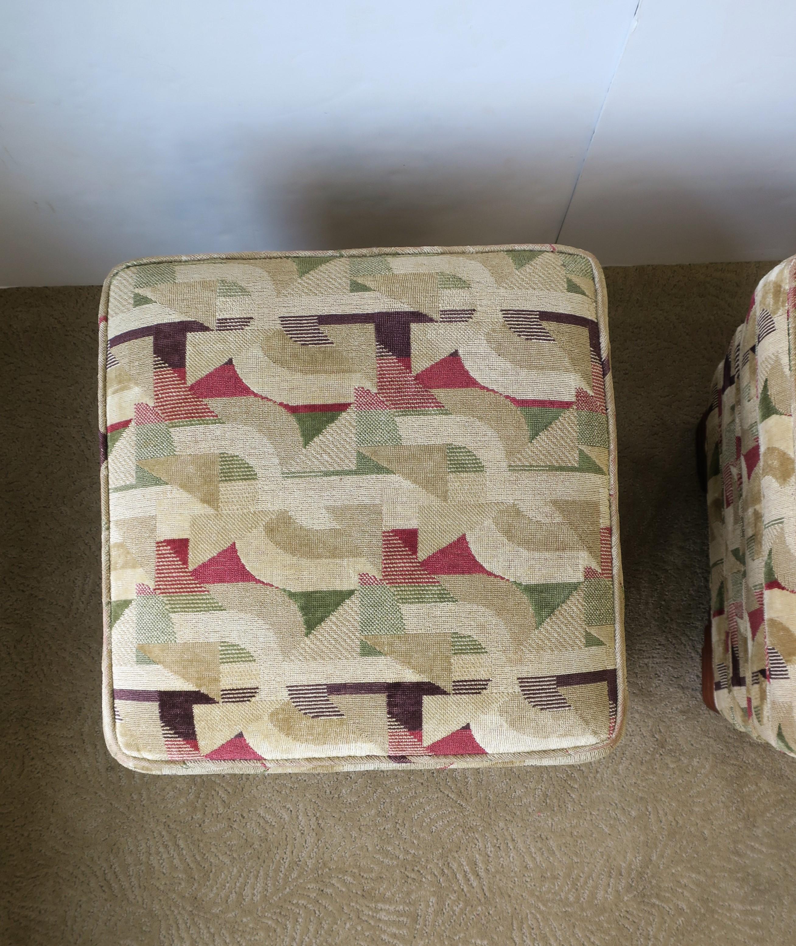 Art Deco Upholstered Stools or Benches, Pair 12