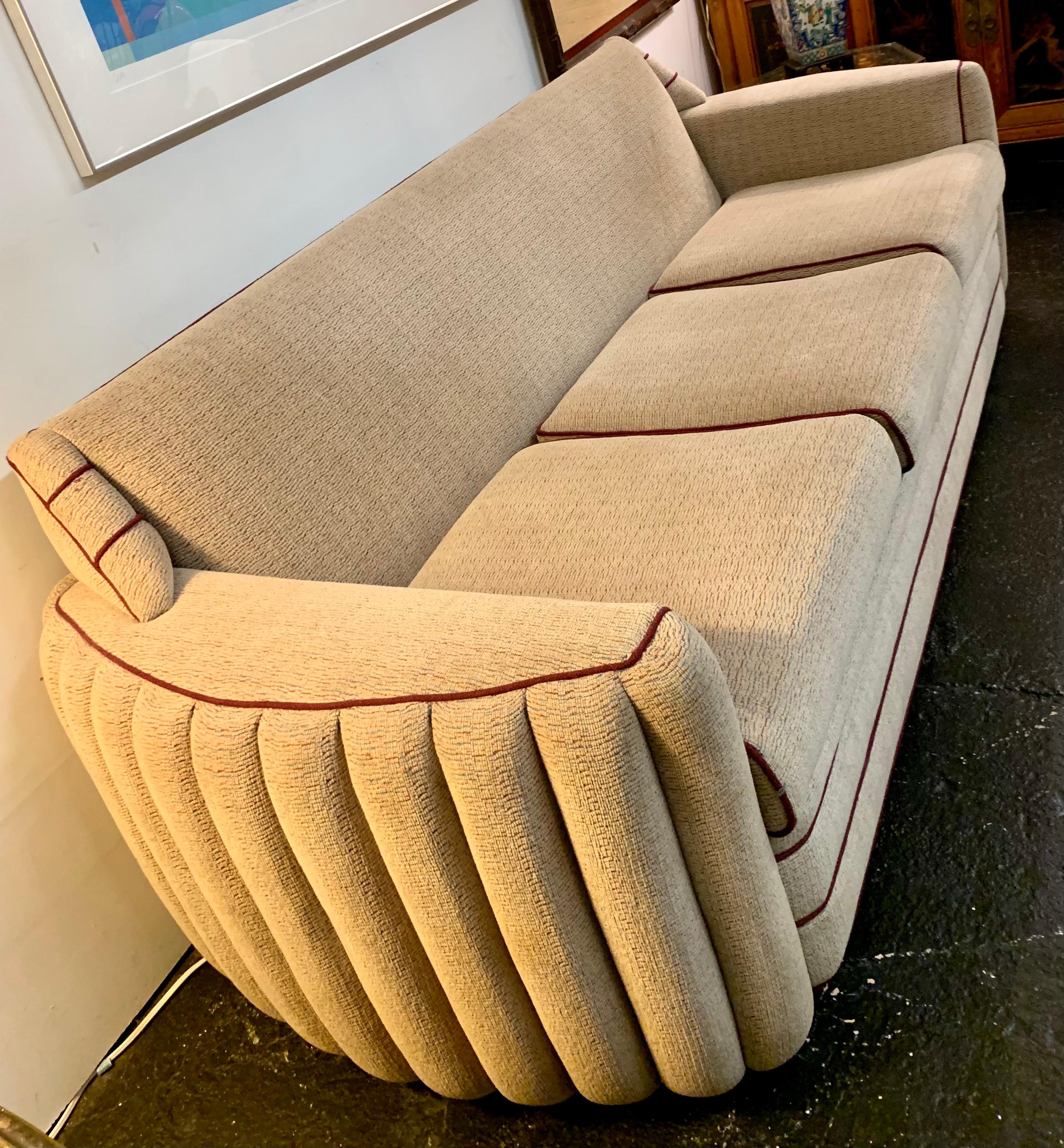 Art Deco Upholstered Three-Seat Sofa 3