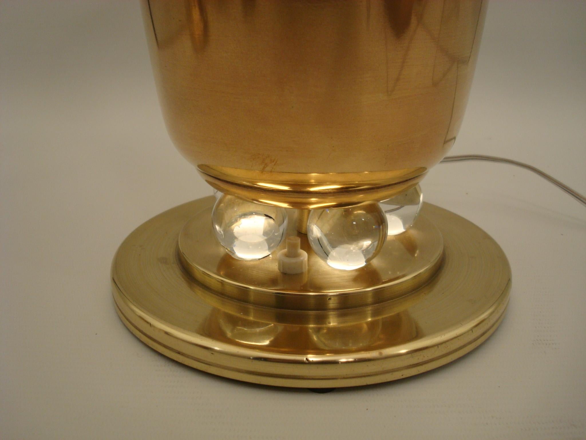 Art Deco Uplight Brass Metal Table Lamp, French, 1930s For Sale 5