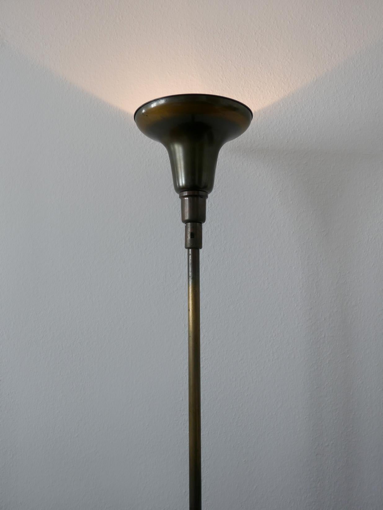 Mid-20th Century Art Deco Uplighter Floor Lamp Model Luminator by Kaiser & Co., 1930s, Germany For Sale
