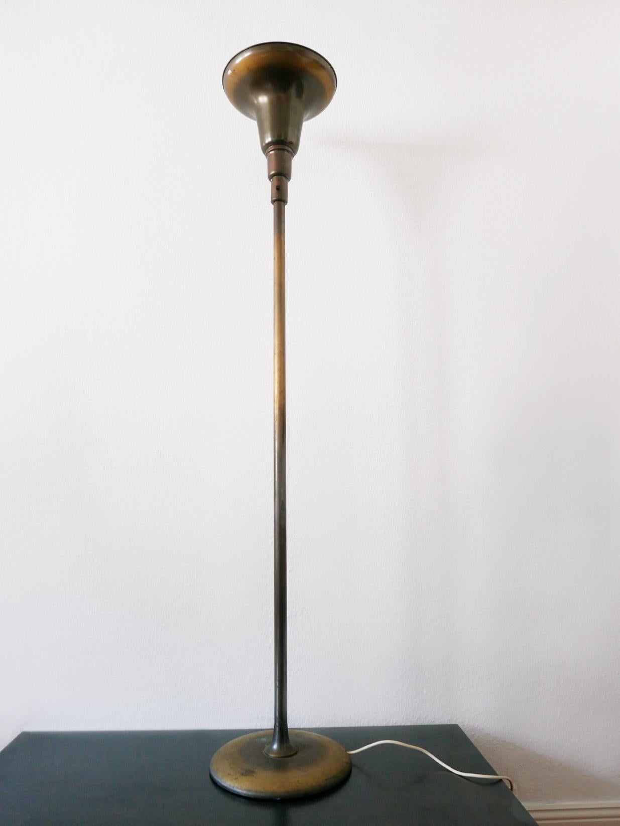 Metal Art Deco Uplighter Floor Lamp Model Luminator by Kaiser & Co., 1930s, Germany For Sale