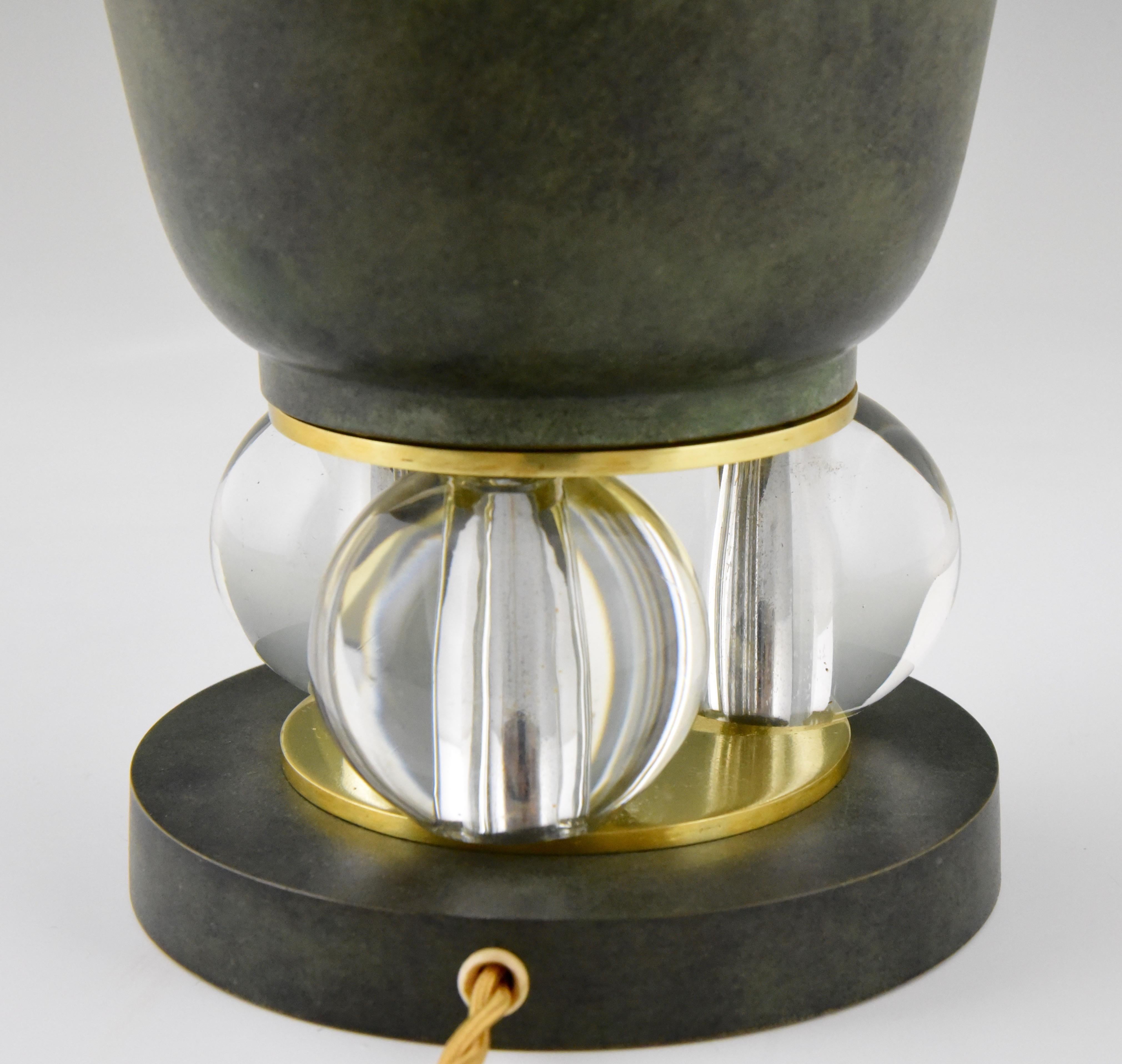 Bronze Art Deco Uplighter Torchiere Table Lamp, France, 1930