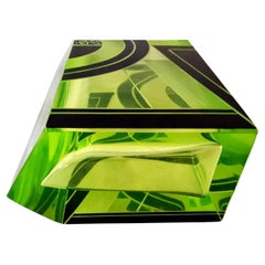 Art Deco Uranium Glass Vase By Karl Palda, c1930