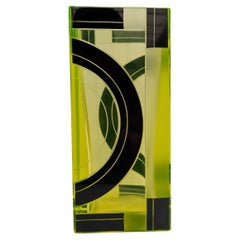 Jarrón Art Decó de cristal de uranio de Karl Palda, c1930