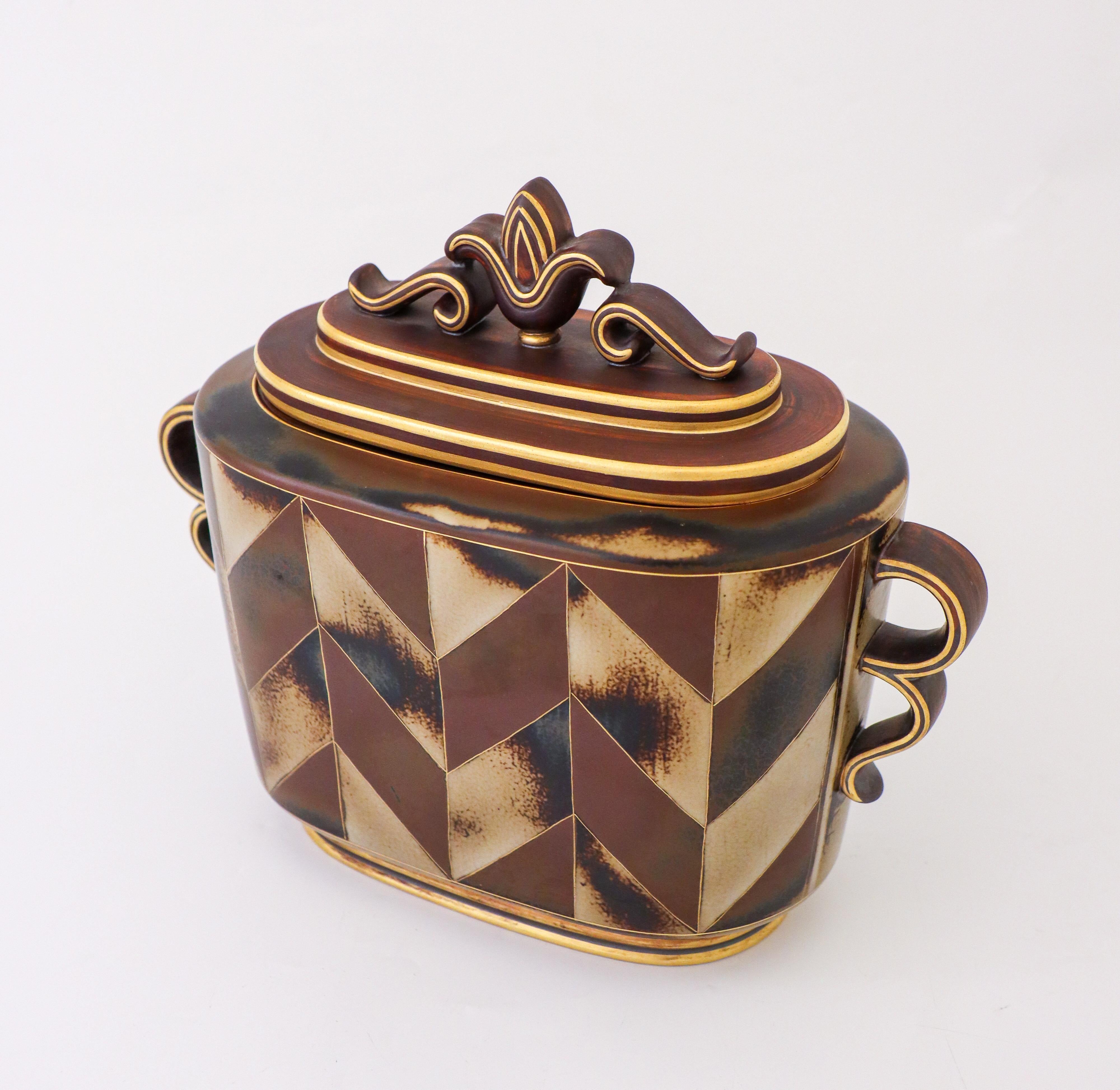 Ceramic Art Deco Urn Flambé 1930s - Gunnar Nylund - Rörstrand  For Sale