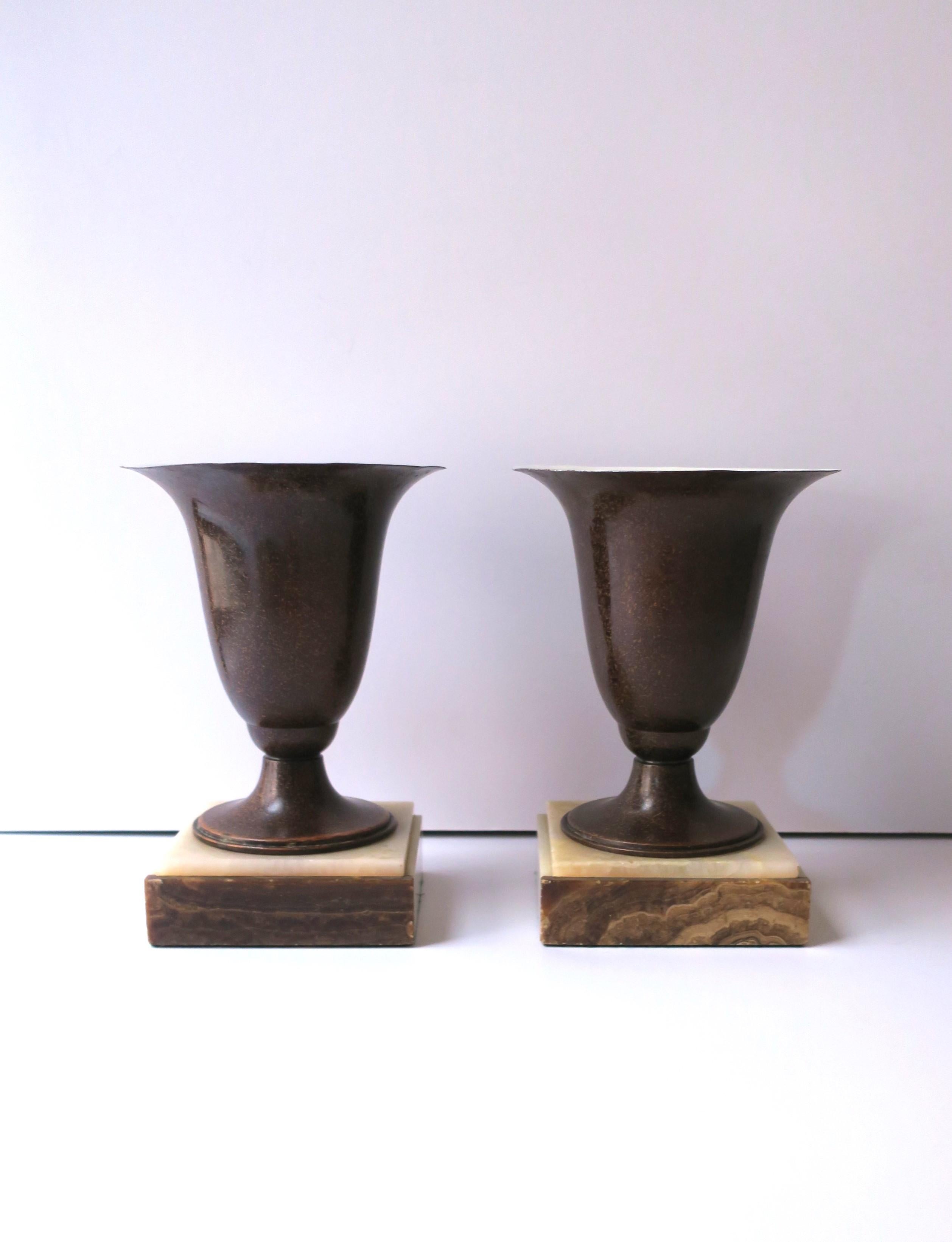 Unknown Art Deco Urn Form Table Lamps Onyx Marble Bases, Pair For Sale