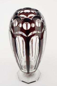 Art Deco Val Saint Lambert ADP 9 Prune Glass Vase
