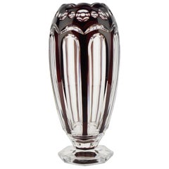 Antique Art Deco Val Saint Lambert ADP 9 Prune Glass Vase