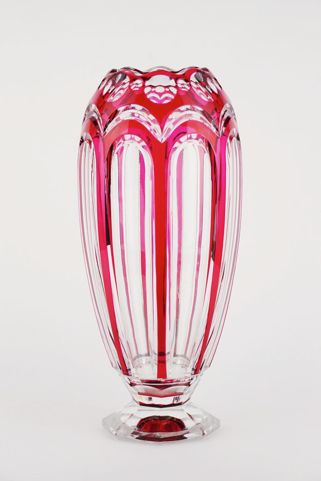 Art Deco Val Saint Lambert ADP 9 Red Glass Vase For Sale 6