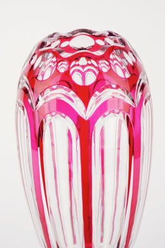 Art Deco Val Saint Lambert ADP 9 Red Glass Vase