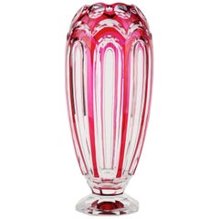 Antique Art Deco Val Saint Lambert ADP 9 Red Glass Vase