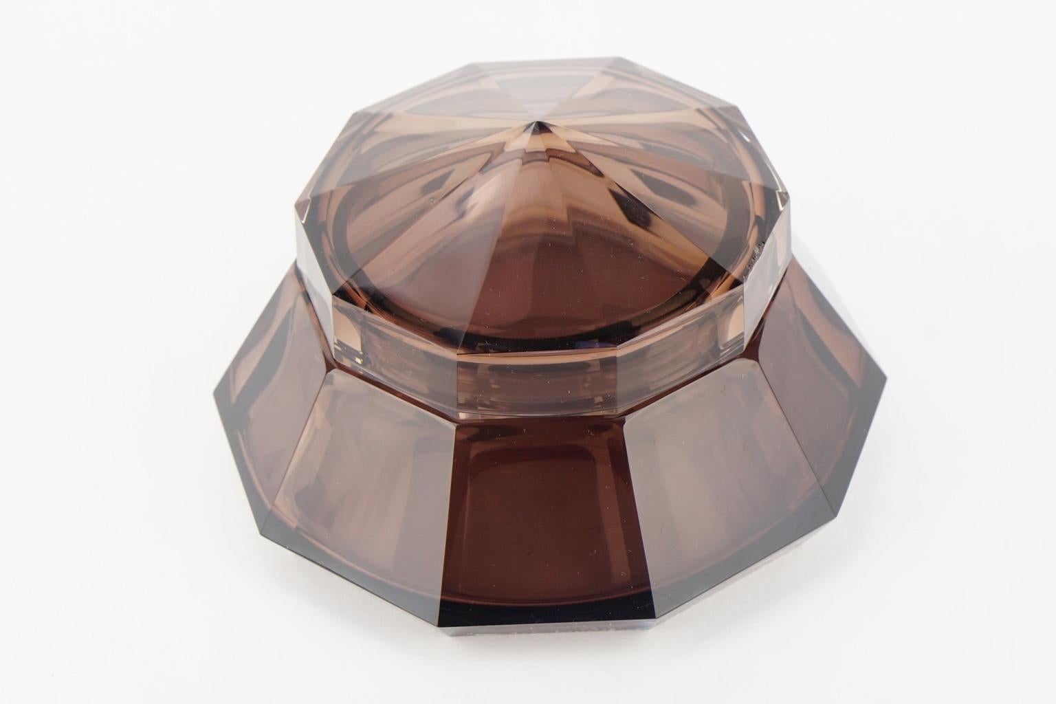 Art Deco Val Saint Lambert Amethyst Glass Hermione Sweet Box Bonbonniere For Sale 8