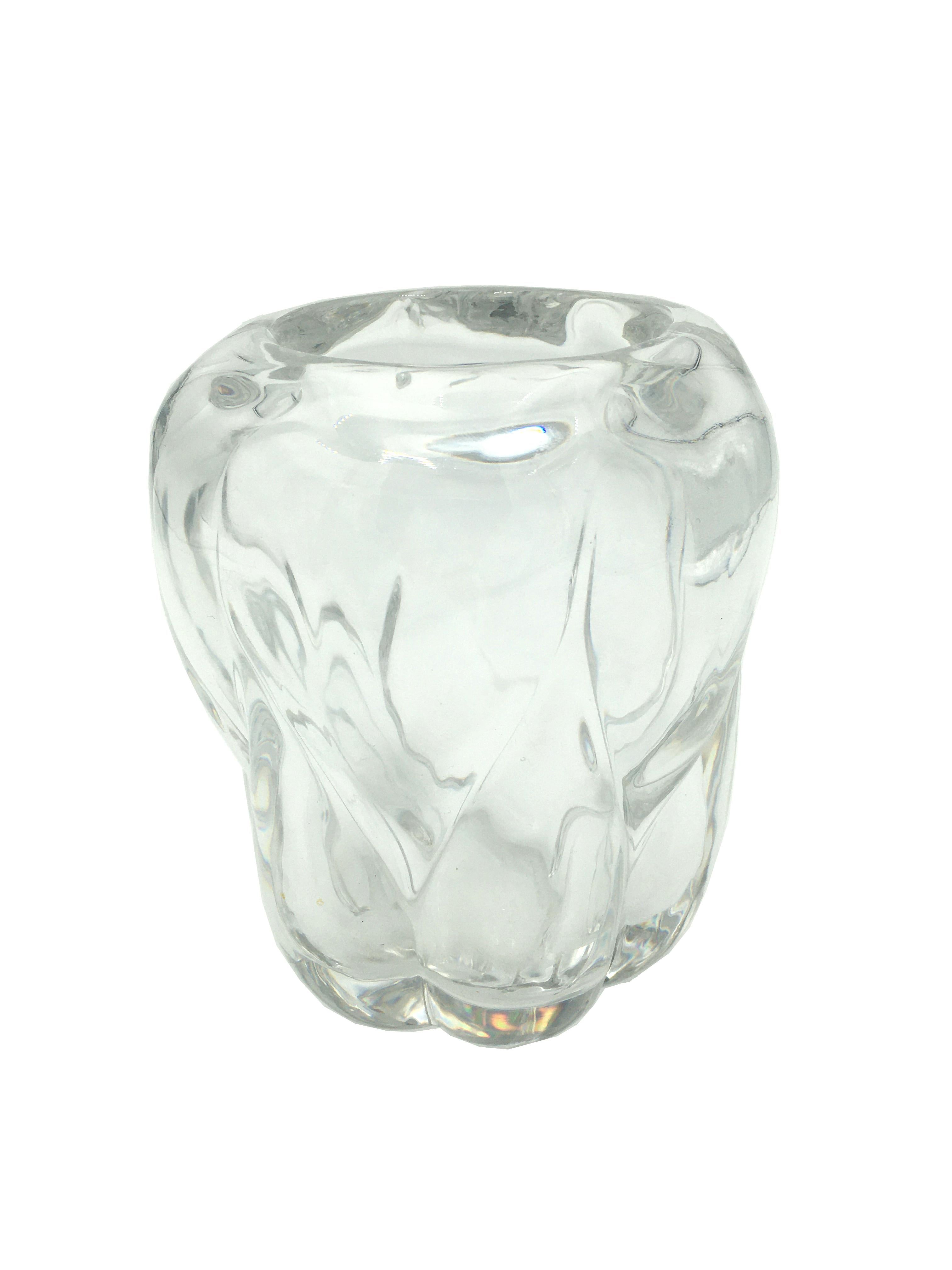 Art Deco Val St Lambert thick clear blown crystal vase. Mark at the bottom. Conditions: Very good. Wear consistent with age and use.
Belgium,
circa 1930.

      