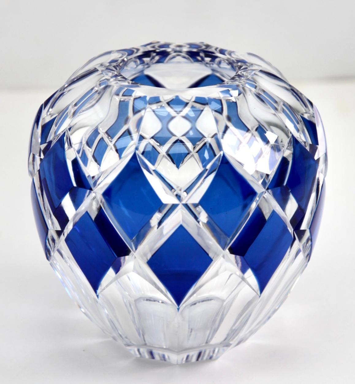 Belgian Art Deco Val Saint Lambert Crystal Vase Cut to Clear
