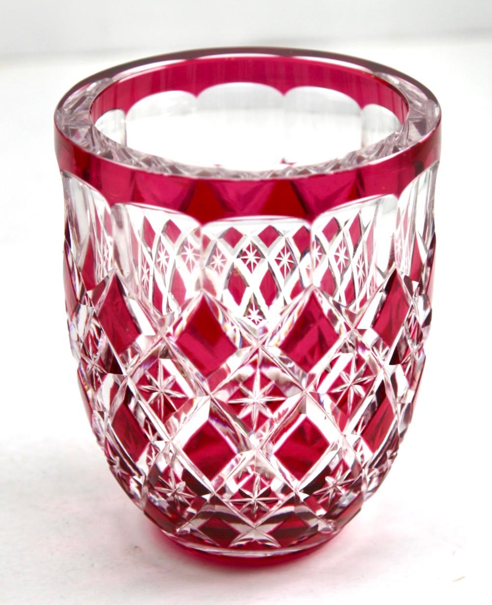 Art déco Vase Art Déco Val Saint Lambert en cristal taillé à clair en vente