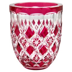 Vintage Art Deco Val Saint Lambert Crystal Vase Cut to Clear