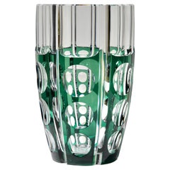 Art Deco Val Saint Lambert Crystal Vase Cut to Clear, Signed