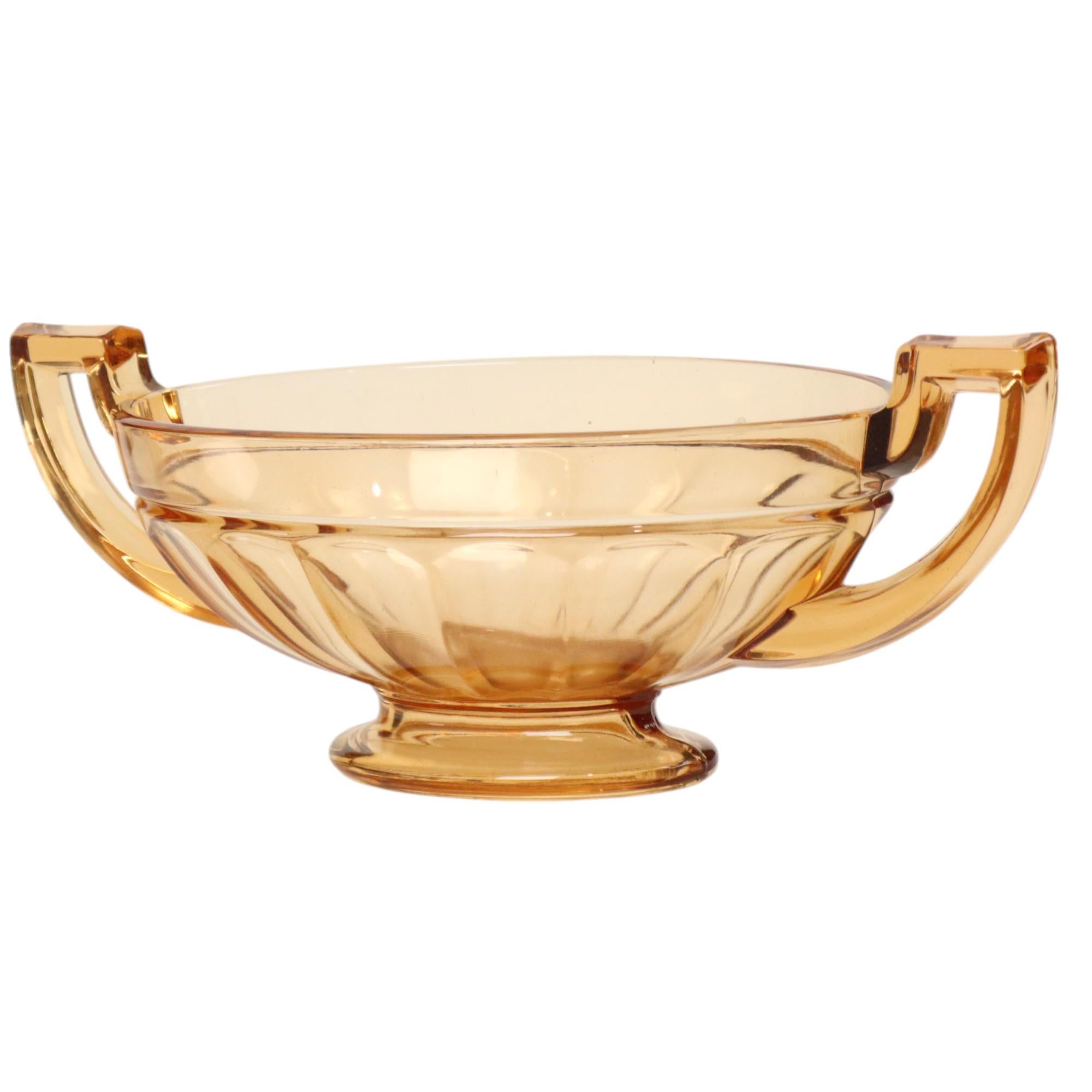 Belge Art Déco Val Saint Lambert Coupe à fruits Noémie Oval Luxval 1935 en vente