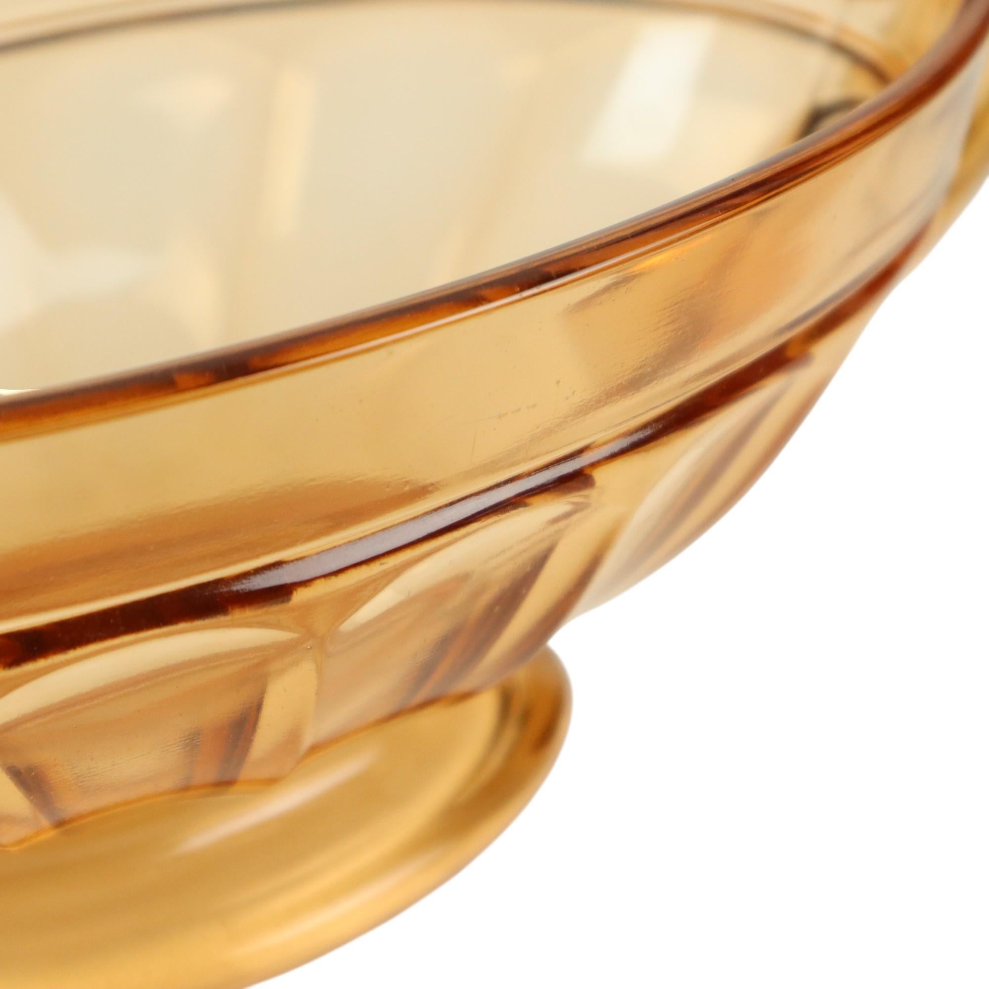 Verre Art Déco Val Saint Lambert Coupe à fruits Noémie Oval Luxval 1935 en vente