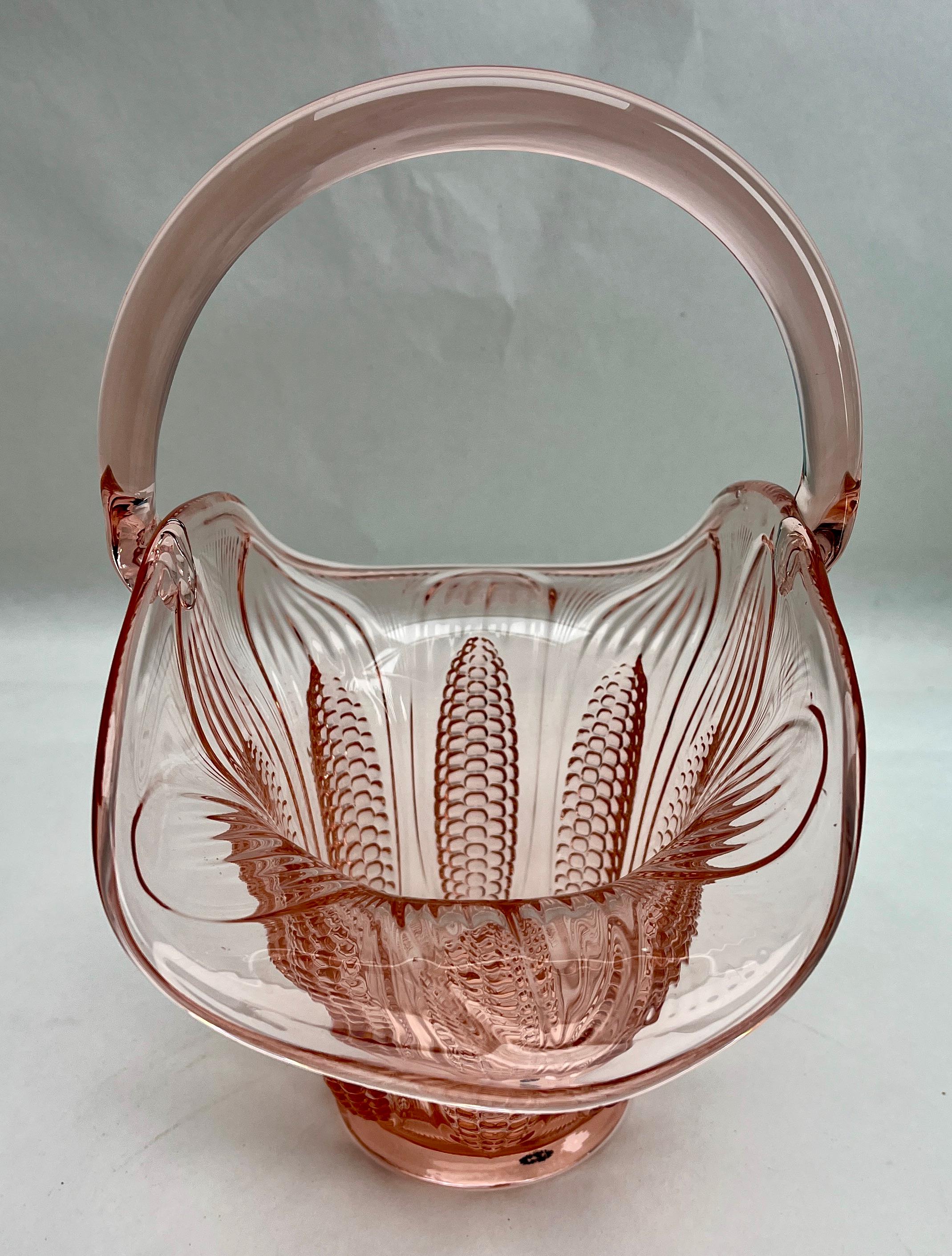 Molded Art Deco Val Saint Lambert, Luxval,  Model Panier Mais, Charles Graffart For Sale